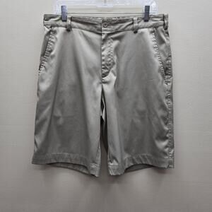 Nike Golf Men’s Flat Front Chino Shorts Dri-Fit Sports Performance Tan Size 32